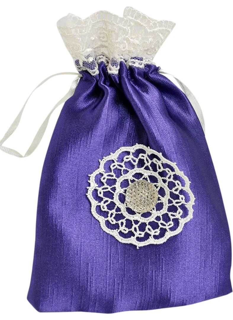 İhvan Ihvan Lace-Edged Purple Pouch Rosary