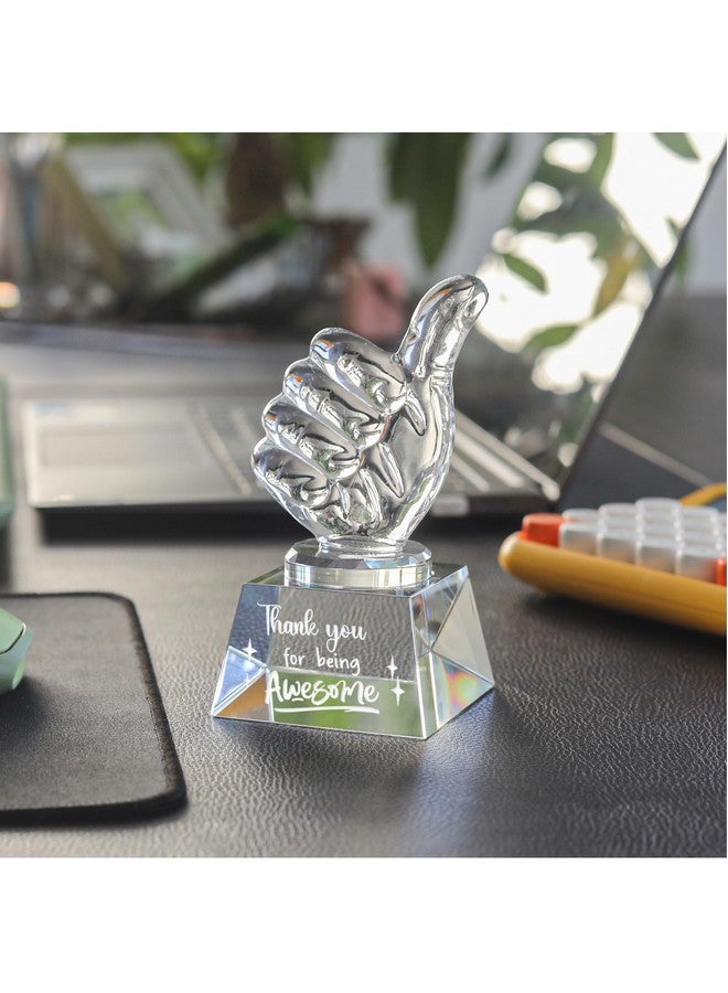 LONGWIN Employee Appreciation Gifts Crystal Awards with Thumbs Up, Work Gifts for Coworkers Staff, Thank You for Being Awesome Coworkers Employee Teacher Christmas - Image 4