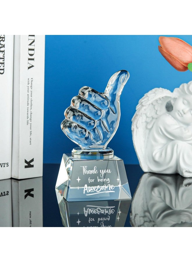 LONGWIN Employee Appreciation Gifts Crystal Awards with Thumbs Up, Work Gifts for Coworkers Staff, Thank You for Being Awesome Coworkers Employee Teacher Christmas - Image 3