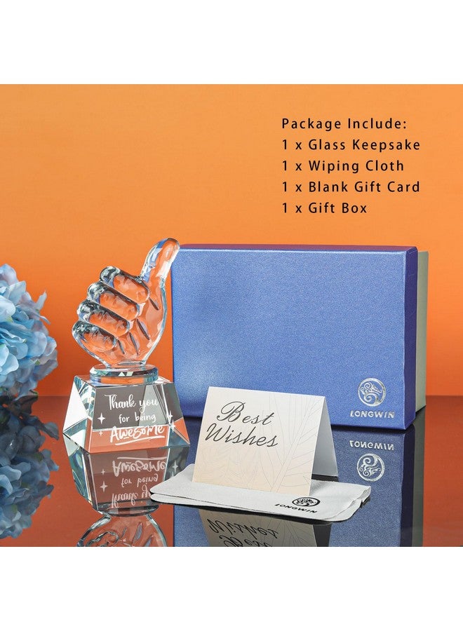 LONGWIN Employee Appreciation Gifts Crystal Awards with Thumbs Up, Work Gifts for Coworkers Staff, Thank You for Being Awesome Coworkers Employee Teacher Christmas - Image 5