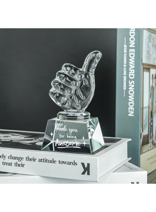 LONGWIN Employee Appreciation Gifts Crystal Awards with Thumbs Up, Work Gifts for Coworkers Staff, Thank You for Being Awesome Coworkers Employee Teacher Christmas - Image 2