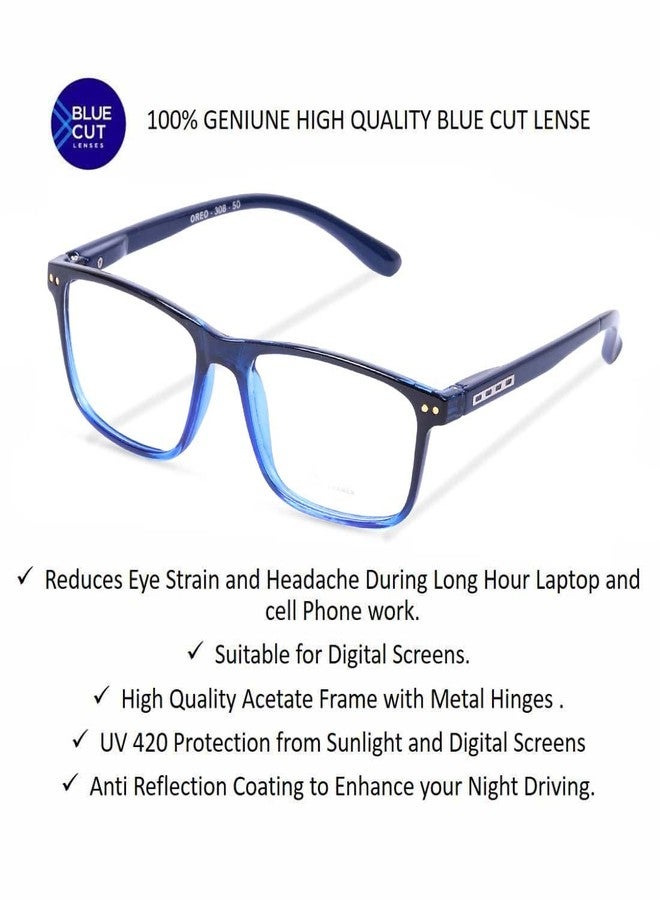 فريدي نظارات قراءة فريدي للجنسين، بدون عدسة زرقاء أو عدسة عاكسة، بإطار كامل، مناسبة للهواتف المحمولة وأجهزة الكمبيوتر المحمولة والأجهزة اللوحية (أزرق وأسود، 1.75) - Image 3