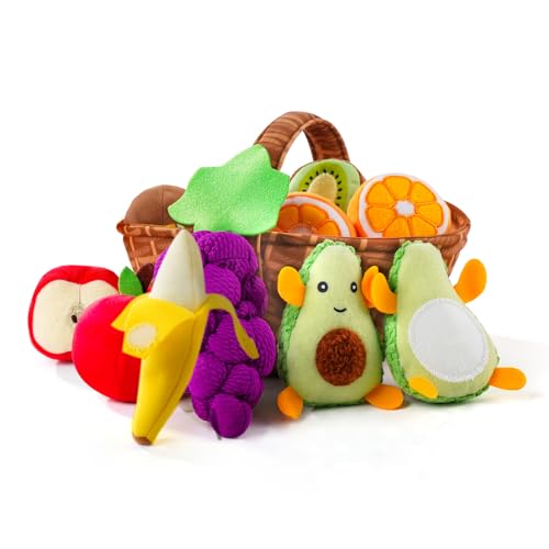 PHEZAPA Play Food for Toddler 13 Plush Pretend Food Set with Sorting Fruit Basket Baby Sensory Toys 612 Months Montessori Learning Early Educational Toy for Infants Gifts for 1 Year Old Boy Girl - Image 1