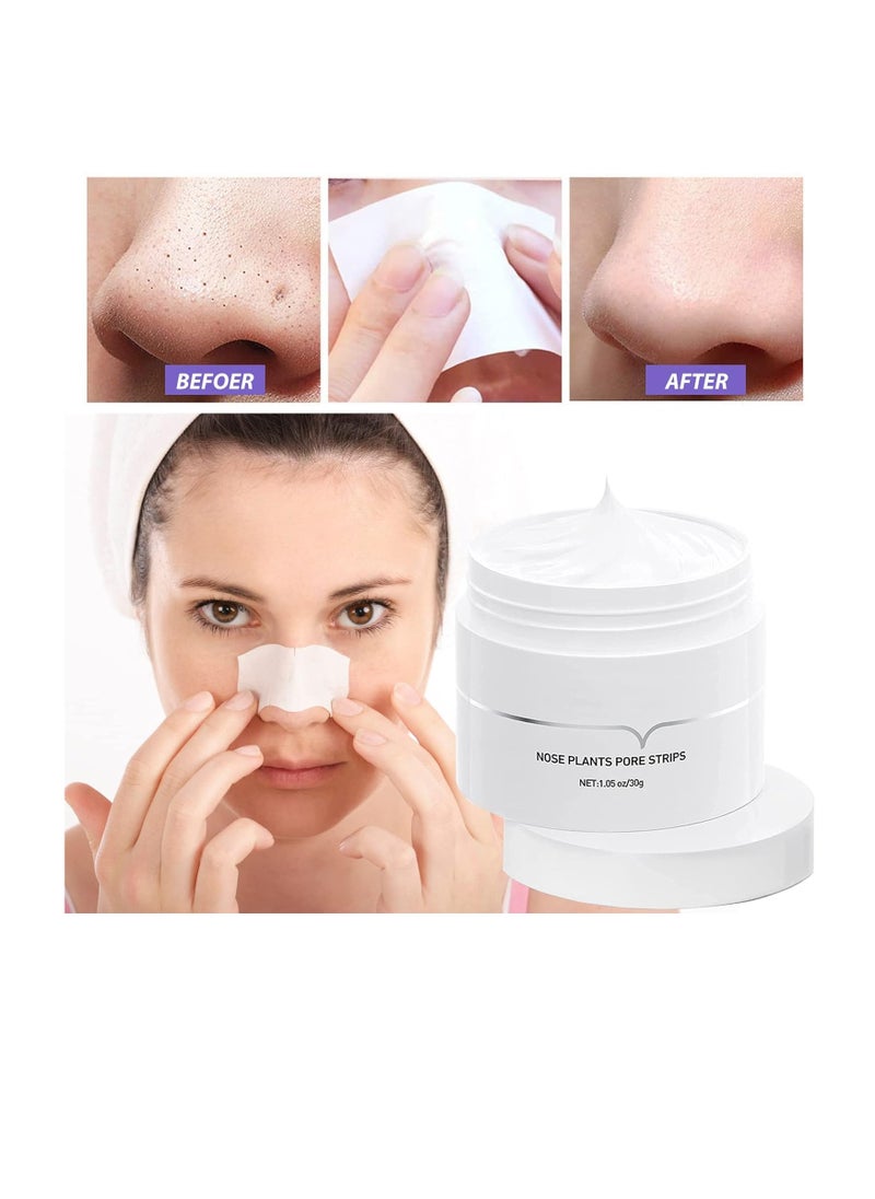 MAITING 2PCS Nose Plants Pore Strips, Blackhead Remover Mask Pore Strips for Face Nose, Black Head Remover Peel Off Face Mask Nose Strips for Blackheads with 120PCS Nose Strip  - Image 3