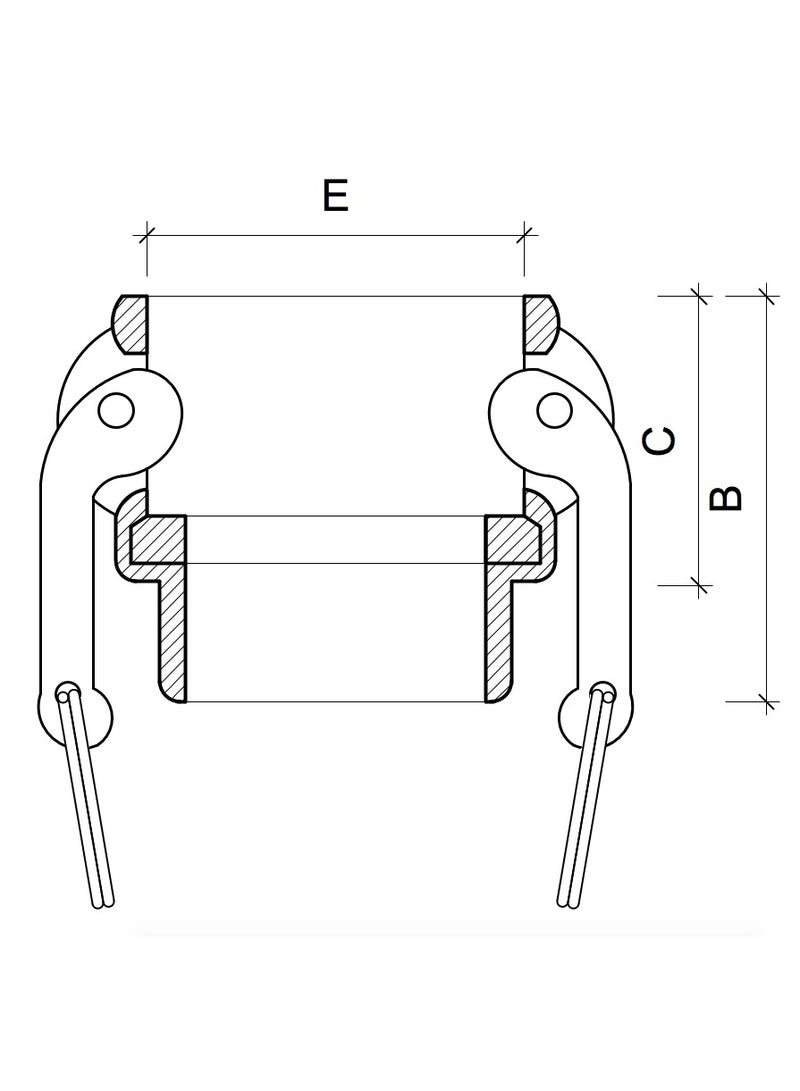 Aluminum Camlock Coupling Part B (1'') - Image 2