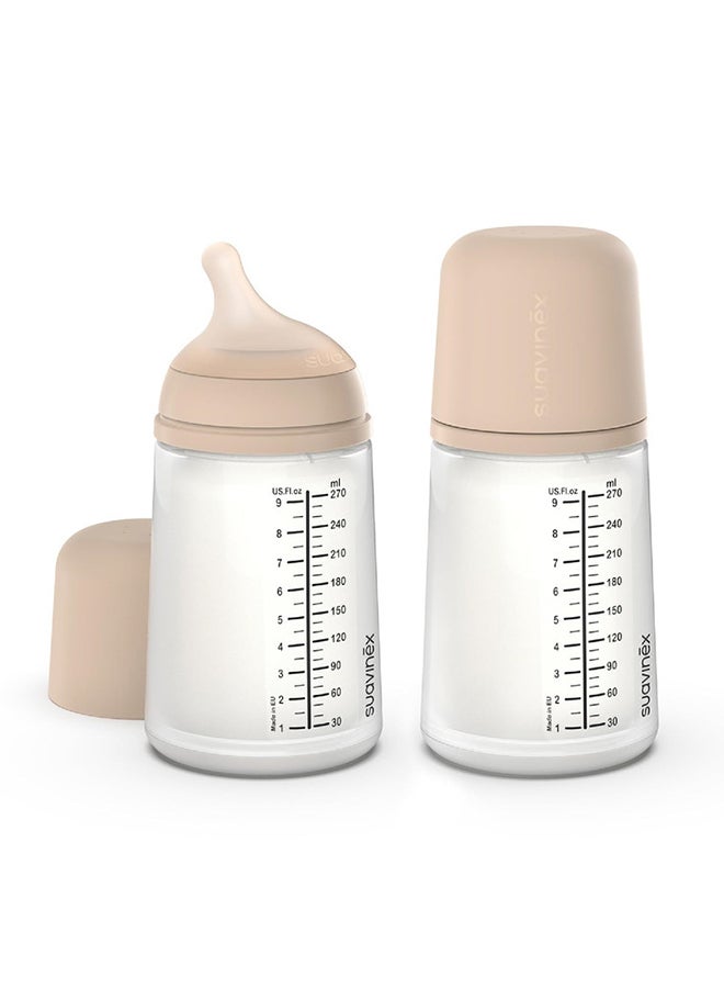 SUAVINEX زيرو زيرو زجاجة رضاعة مضادة للمغص للأطفال، العلامة التجارية رقم 1 في إسبانيا لزجاجات الرضاعة، مثالية للأطفال الذين يرضعون طبيعياً 270 مل × 2 مجموعة من 2 - Image 1