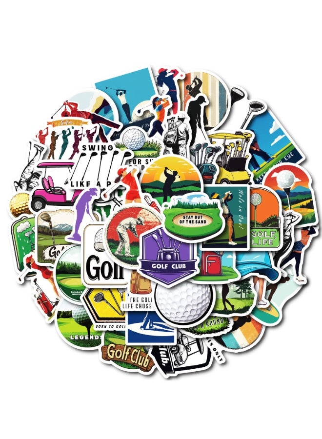 Funny Golf Stickers 50PCS Cool Sport Golf Stickers for Scrapbooking Golfing Stickers Funny Golf Gifts for Teen Girl s Boys Golf Ball Stickers Golf Decorations for Party Laptop Decals Water Bottle - Image 1
