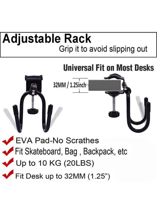 Pmsanzay Backpack Hanger Handbag Organizer Lunch Bag Storage Purse Hook Bag Rack Laptop Bag Holder Clamp-On Desk Mount Backpack Hanger to Reduce Desk Clutter (Hold Up to 20 lb. Capacity)  - Image 2
