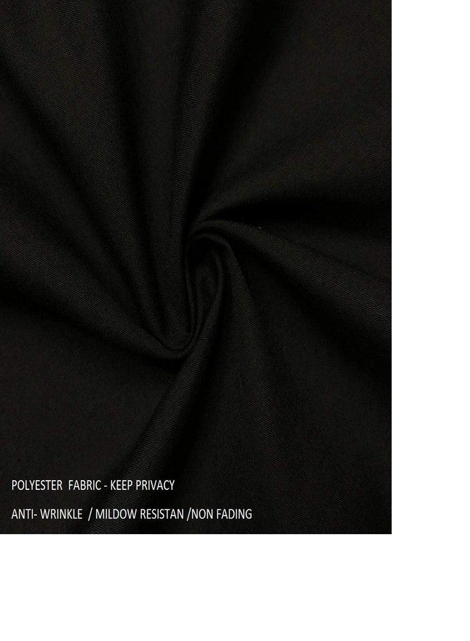 spring Home Ruffled Black Fabric Shower Curtain Size 72 x 72 inch - Image 2