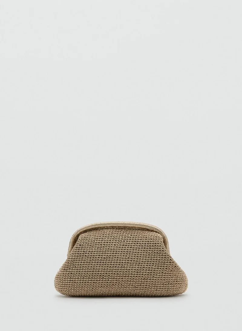 مانجو Lurex clutch bag