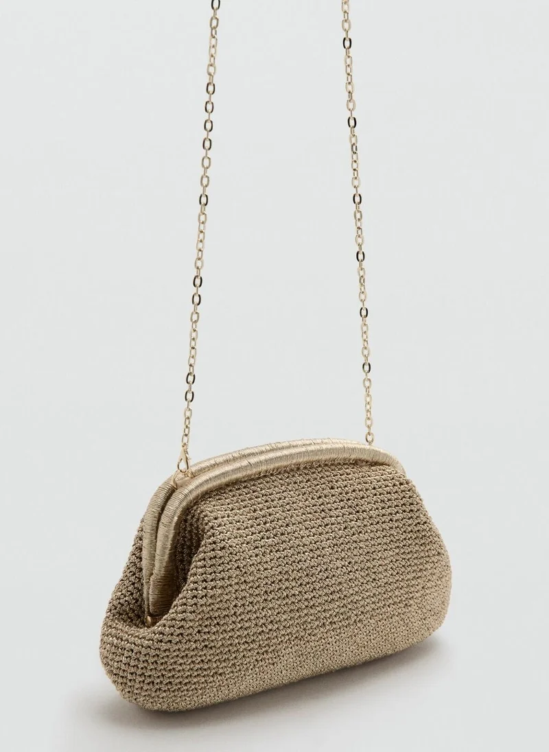 مانجو Lurex clutch bag