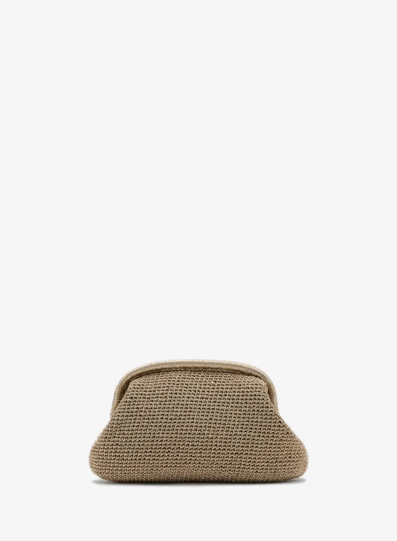 MANGO Lurex clutch bag