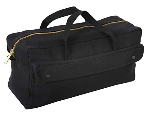 Rothco Canvas Jumbo Tool Bag With Brass Zipper Black - Image 1
