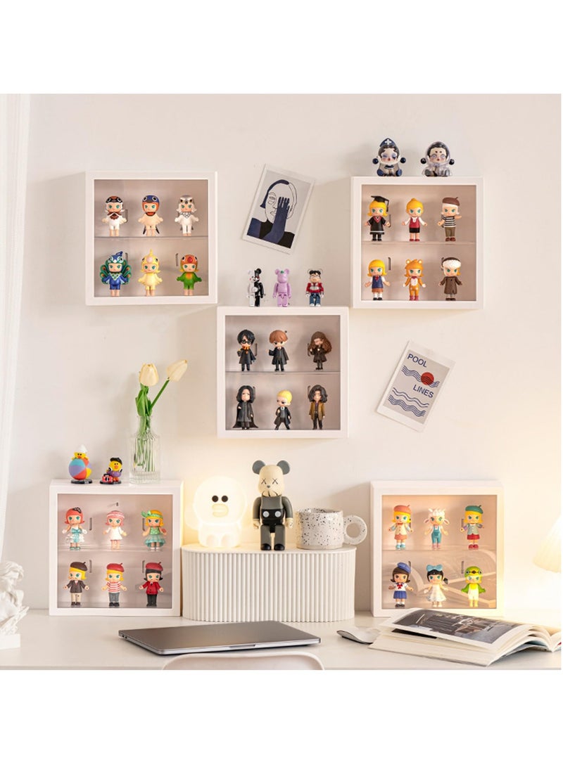 Excefore Clear Display Case for Figures, Adjustable Display Wall-Mounted Doll Storage Box, Dust and Moisture Proof Display Box, Suitable for Figures Collectibles Toys (White) - Image 4