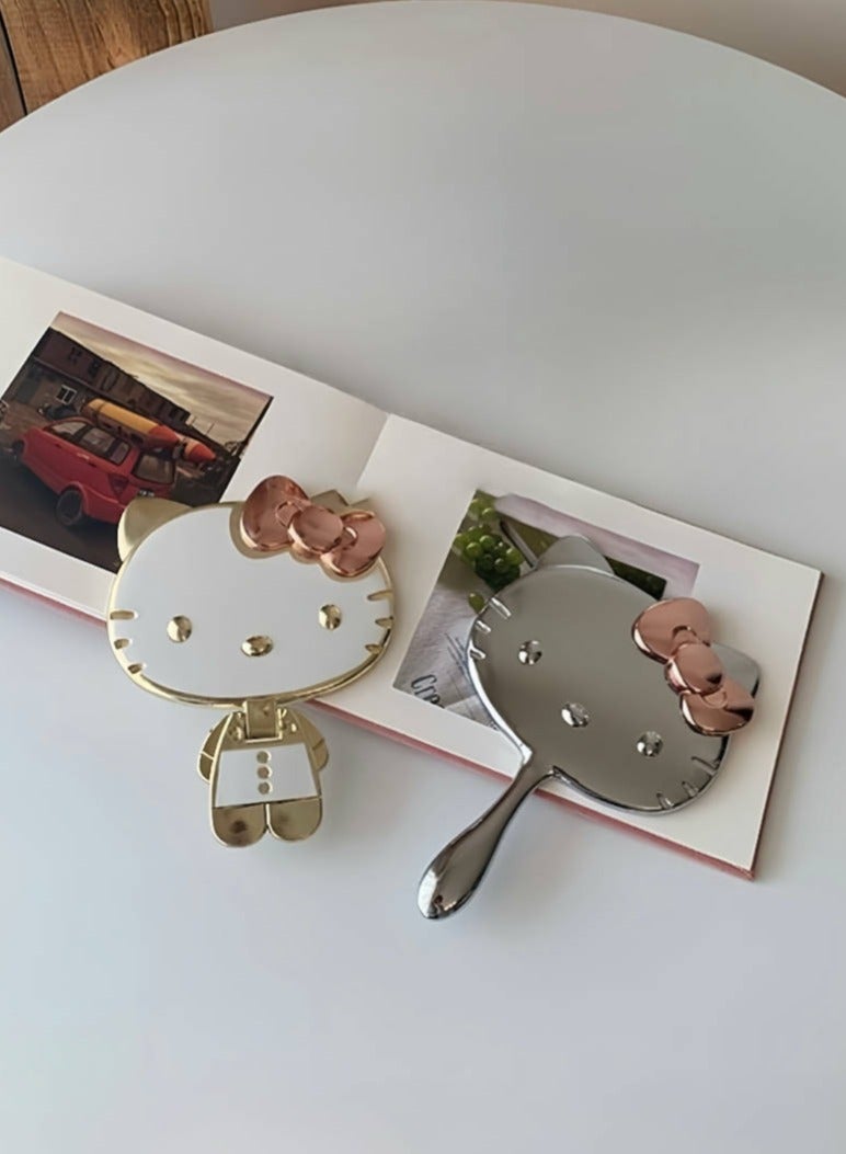 مرآة مكياج محمولة كاوايي، مرآة مدمجة ومريحة للسفر والاستخدام اليومي - Image 3