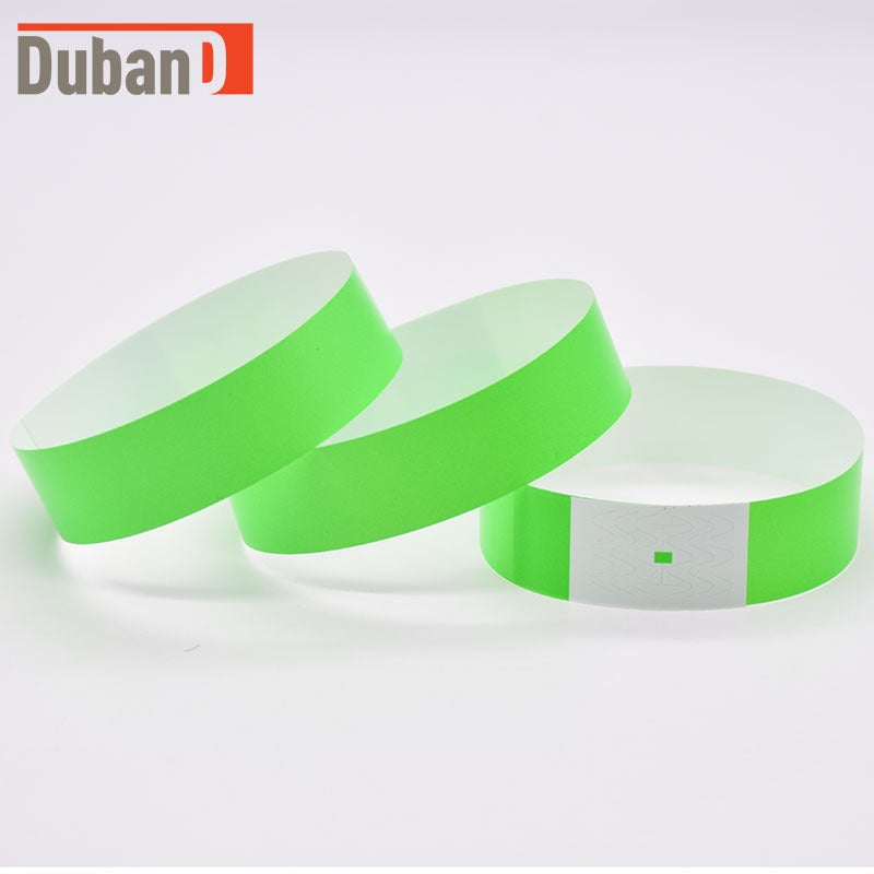 Disposable Waterproof And Anti-Counterfeiting Synthetic Paper Bracelet Wristband Fluorescent Color Children'S Paradise Ticket Wristband - Image 1