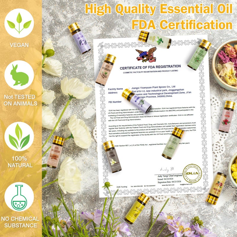 BlissfulBlend Pure Essential Oils for Diffusers for Home, Skin, Candle and Soap Making, 20 Scents - Tea Tree, Lavender, Lemon, Peppermint, Eucalyptus, Cinnamon, Rose and More, Aromatherapy Oils/ 5 ML - Image 3
