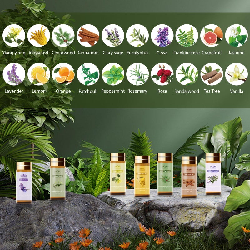 BlissfulBlend Pure Essential Oils for Diffusers for Home, Skin, Candle and Soap Making, 20 Scents - Tea Tree, Lavender, Lemon, Peppermint, Eucalyptus, Cinnamon, Rose and More, Aromatherapy Oils/ 5 ML - Image 4