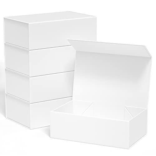 ROSTELACK Gift Box, 10' x 6' x 3', 5PCS, White, Luxury Gift Packaging with Magnetic Closure Lid, Ideal for Christmas, Thanksgiving, Wedding, Mother's Day, Birthday Gifts - Image 1