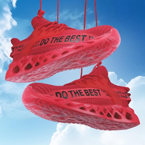 Furuian Steel Toe Shoes for Men Lightweight Indestructible Work Sneakers for Women Puncture Proof Comfortable Slip On Safety Shoes for Industrial,Coustruction Red - Image 5