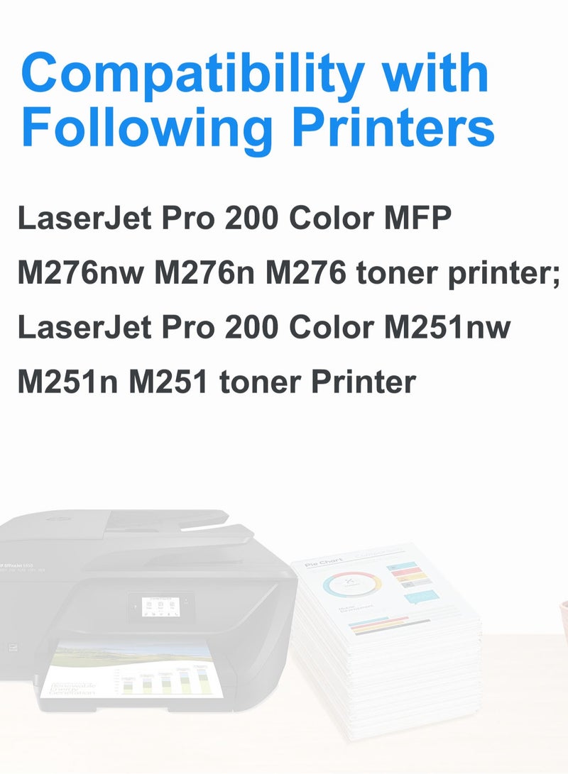 Compatible Toner Cartridge Replacement for 131X CF210X 131A Laserjet Pro 200 Color MFP M276nw M251nw M251n M276n CF210A CF211A CF212A CF213A Toner (4-Pack) - Image 2