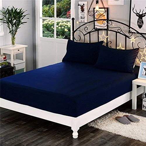 HOME DRESSING PRODUCTS Home Dressing 100 Waterproof Soft Terry Cotton Mattress Protector II Breathable Fabric Lycra on 4 Sides II Elastic Closure II Noiseless II Easy Fit II King Size Queen72 75 10 Navy Blue  - Image 1