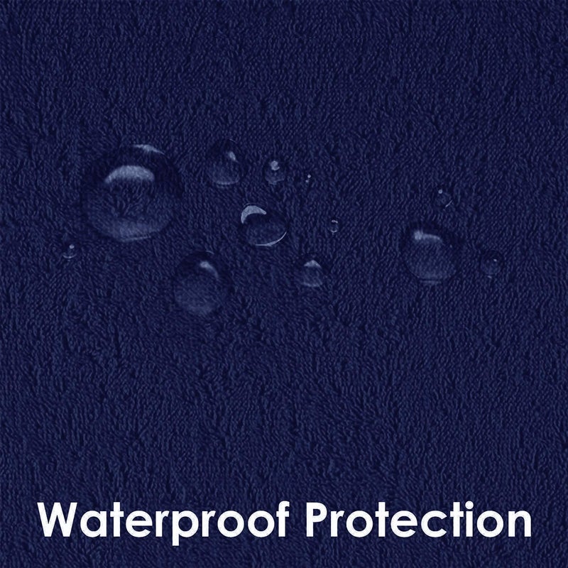 HOME DRESSING PRODUCTS Home Dressing 100 Waterproof Soft Terry Cotton Mattress Protector II Breathable Fabric Lycra on 4 Sides II Elastic Closure II Noiseless II Easy Fit II King Size Queen72 75 10 Navy Blue  - Image 3