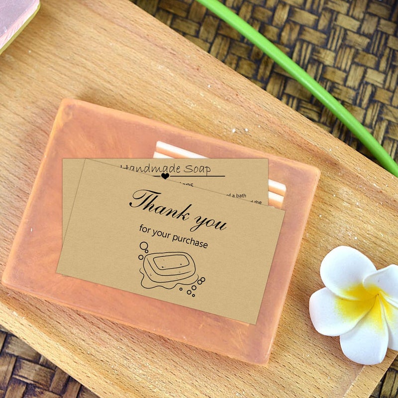 FENGHERUIA 50Pcs Handmade Soap Care Cards 3.5Ã—2 Inch Handmade Soap Bar Card Instructions Soap Care Guide, Bar Card & Instructions for Soap Maker Clients, Soap Care Guide - Image 3
