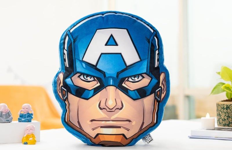 Mirada Captain Cushion America – Marvel Superhero Soft Plush Toy, Stuffed Pillow, Birthday Gift for Kids, Boys & Girls, Licensed Decor – 35cm - Image 4