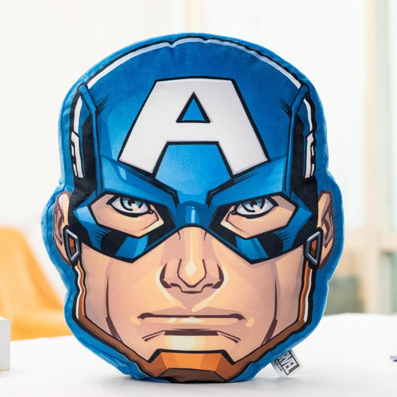 Mirada Captain Cushion America – Marvel Superhero Soft Plush Toy, Stuffed Pillow, Birthday Gift for Kids, Boys & Girls, Licensed Decor – 35cm - Image 1