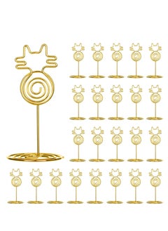 Y&D 24PCS Place Card Holders, Table Number Wedding Name Stand Display Holder Photo Sign Food Cards for Party Restaurants Cafe Desk (cat-gold)  - Image 1