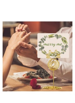 Y&D 24PCS Place Card Holders, Table Number Wedding Name Stand Display Holder Photo Sign Food Cards for Party Restaurants Cafe Desk (cat-gold)  - Image 2