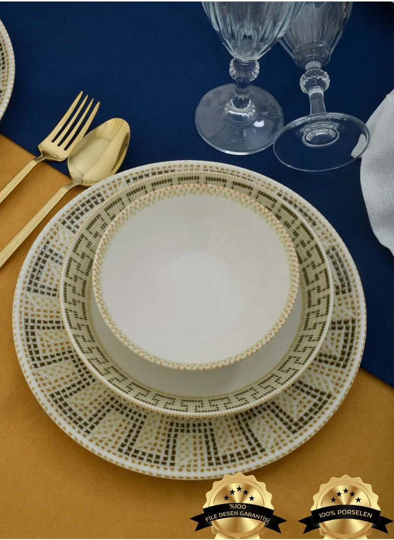 Farika Porselen Efes 18 Piece 6 Person Porcelain Dinner Set  - Image 1