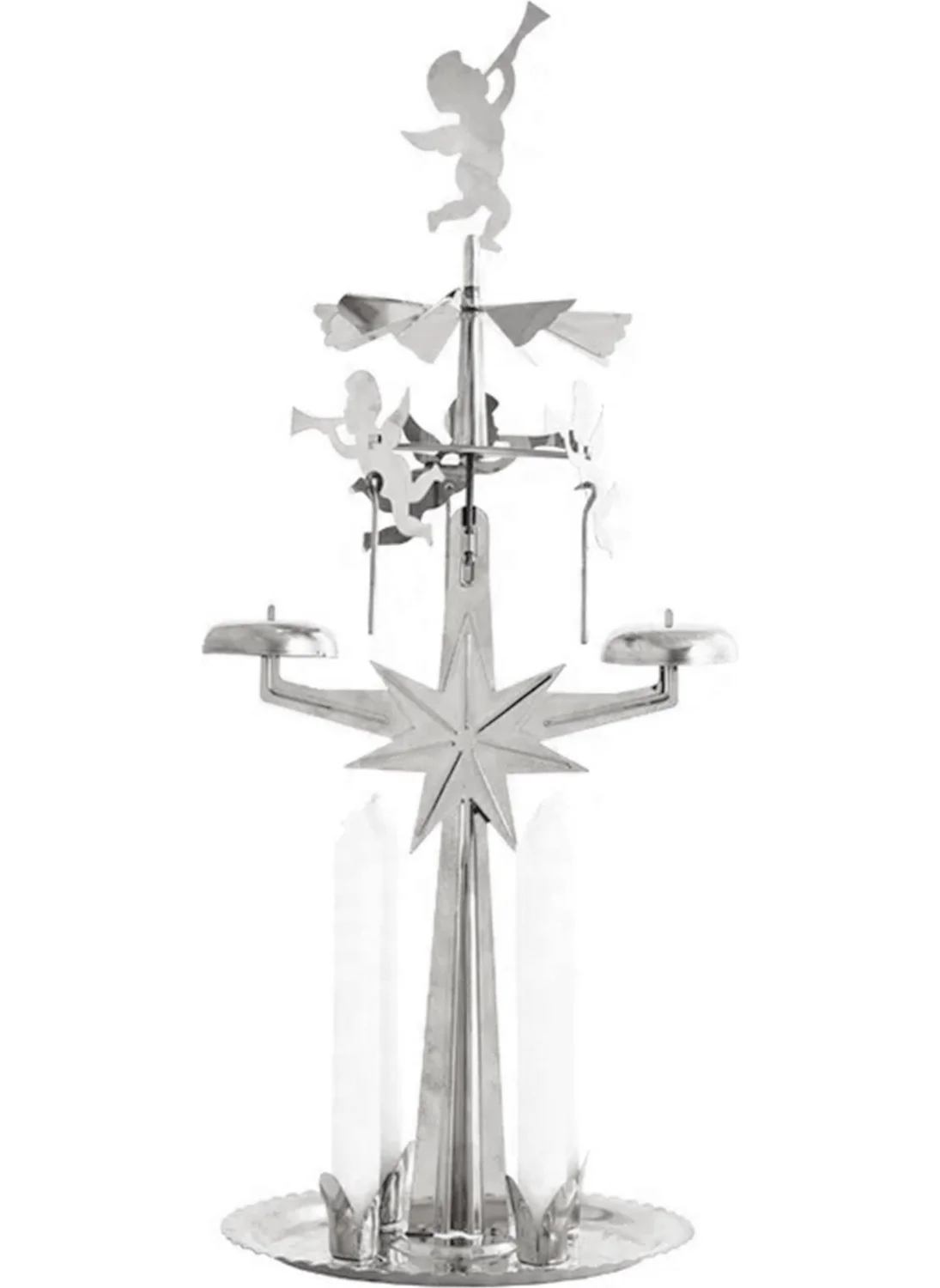 The Mia Angel Metal Candle Holder Silver