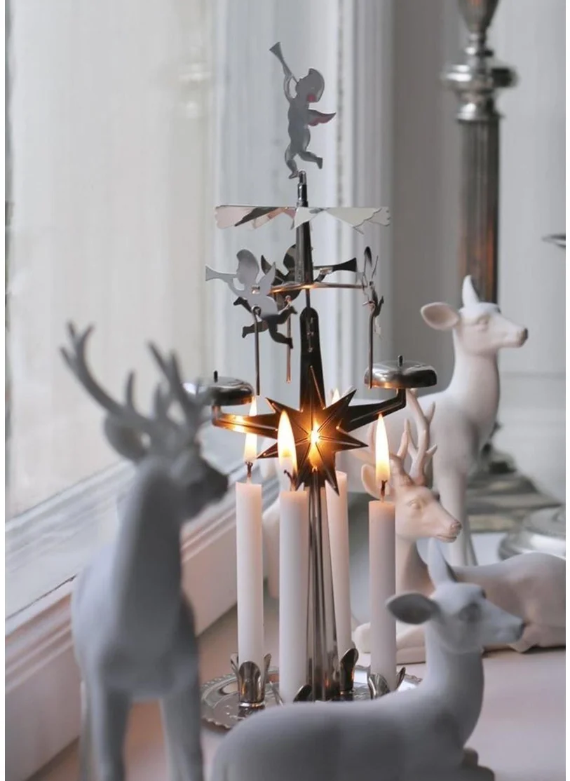 The Mia Angel Metal Candle Holder Silver
