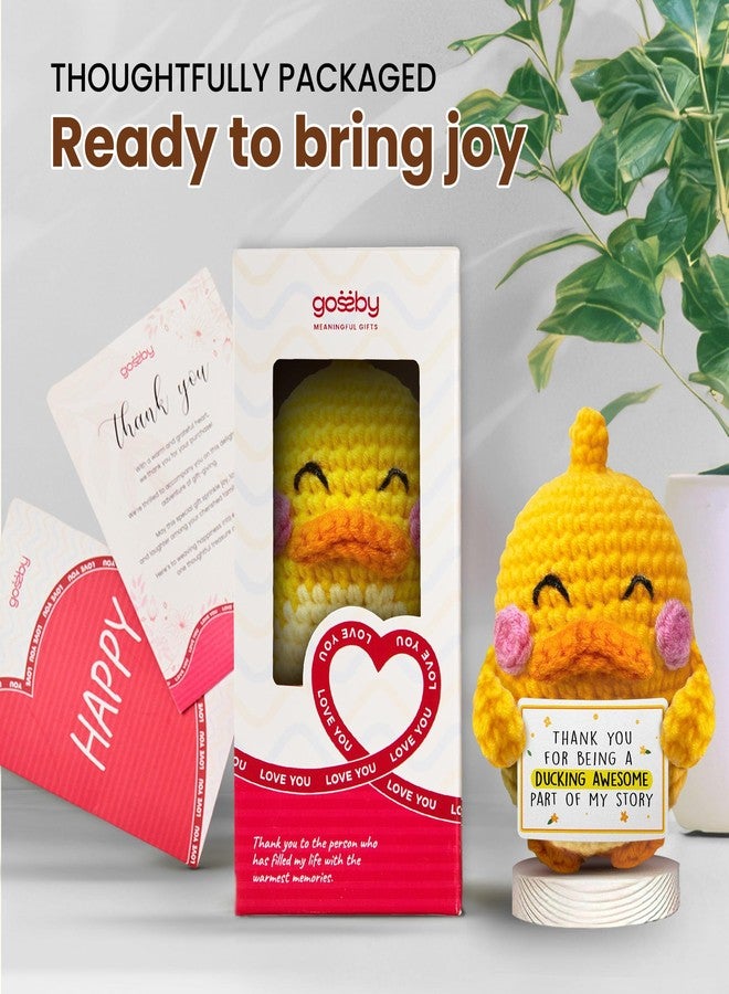 Gossby Inspirational Gift for Women - Handmade Positive Duck Crochet - Thank You for Being A Ducking Awesome Part - Christmas, Birthday, Appreciation Thank You Gift Coworker, Sister, Friend, Teacher - Image 4