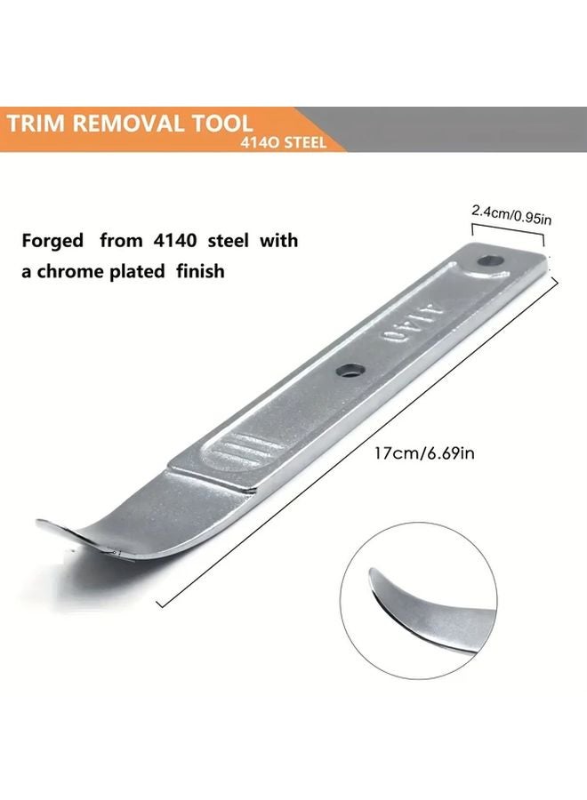 Heavy Duty Metal Floor Jack Pry Bar With Serrated Edge Ergonomic Handle Silvery - Image 4