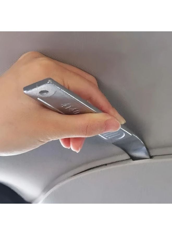 Heavy Duty Metal Floor Jack Pry Bar With Serrated Edge Ergonomic Handle Silvery - Image 5