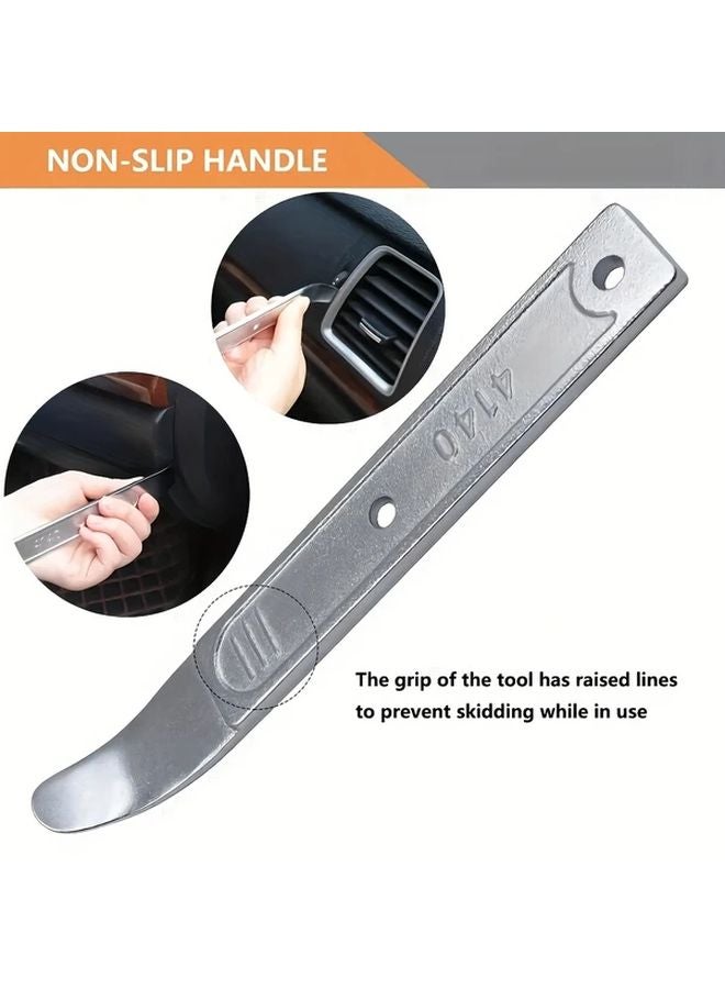 Heavy Duty Metal Floor Jack Pry Bar With Serrated Edge Ergonomic Handle Silvery - Image 3