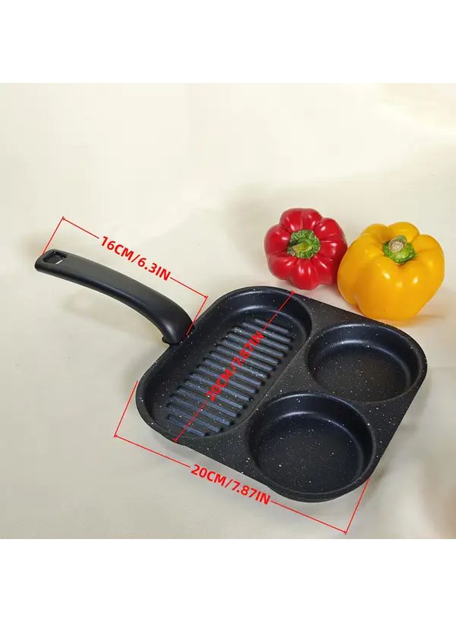 Heavy Duty Cast Iron Non Stick Frying Pan With Wood Grain Handle Induction Gas Electric Stove Compatible Dishwasher Safe Even Heat Distribution for Pancakes Eggs Steak Burgers Breakfast Cooking Pan Easy Clean Surface Sleek Design Durable Kitchen Essential for Home Professional Kitchens - Image 3
