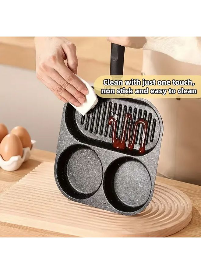 Heavy Duty Cast Iron Non Stick Frying Pan With Wood Grain Handle Induction Gas Electric Stove Compatible Dishwasher Safe Even Heat Distribution for Pancakes Eggs Steak Burgers Breakfast Cooking Pan Easy Clean Surface Sleek Design Durable Kitchen Essential for Home Professional Kitchens - Image 2