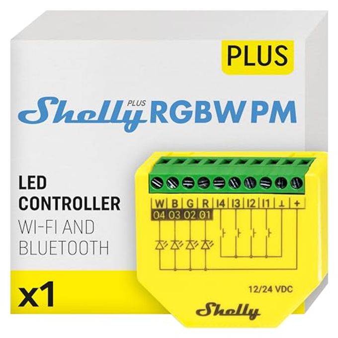 Shelly Plus RGBW PM | WiFi Smart Remote Control for RGBW Led Strips with Power Metering | Home Automation | Bluetooth Gateway | No Hub | Compatible with Alexa & Google Home | iOS Android App - Image 4