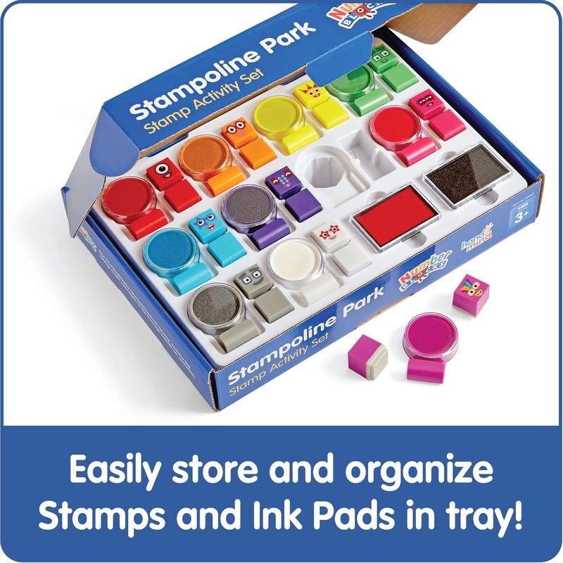 hand2mind hand2mind Numberblocks Stampoline Park Stamp Activity Set 20 Stamps 12 Washable Ink Pads Number Toys Kids Arts  Crafts Preschool Math Toys Toddler Learning Activities Birthday Gifts for Kids  - Image 4