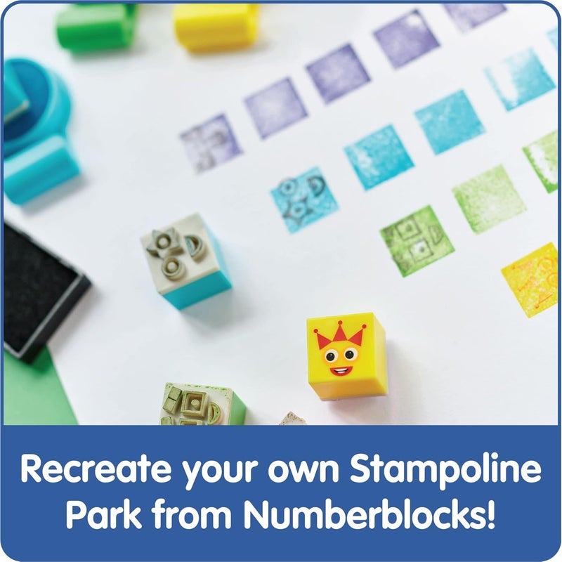 hand2mind hand2mind Numberblocks Stampoline Park Stamp Activity Set 20 Stamps 12 Washable Ink Pads Number Toys Kids Arts  Crafts Preschool Math Toys Toddler Learning Activities Birthday Gifts for Kids  - Image 3