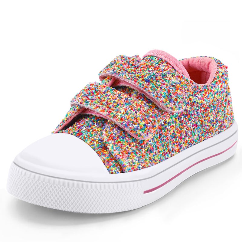K KomForme Toddler Sneakers for Boys and Girls Dual Hook and Loops Sneakers Baby Canvas Shoes - Image 1
