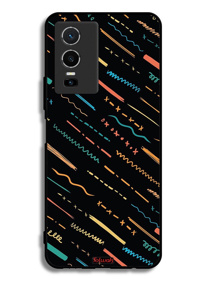 Tolwak Vivo Y76 5G Protective Case Cover X Lines Abstract Pattern - Image 2