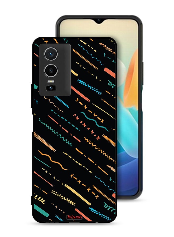 Tolwak Vivo Y76 5G Protective Case Cover X Lines Abstract Pattern - Image 1