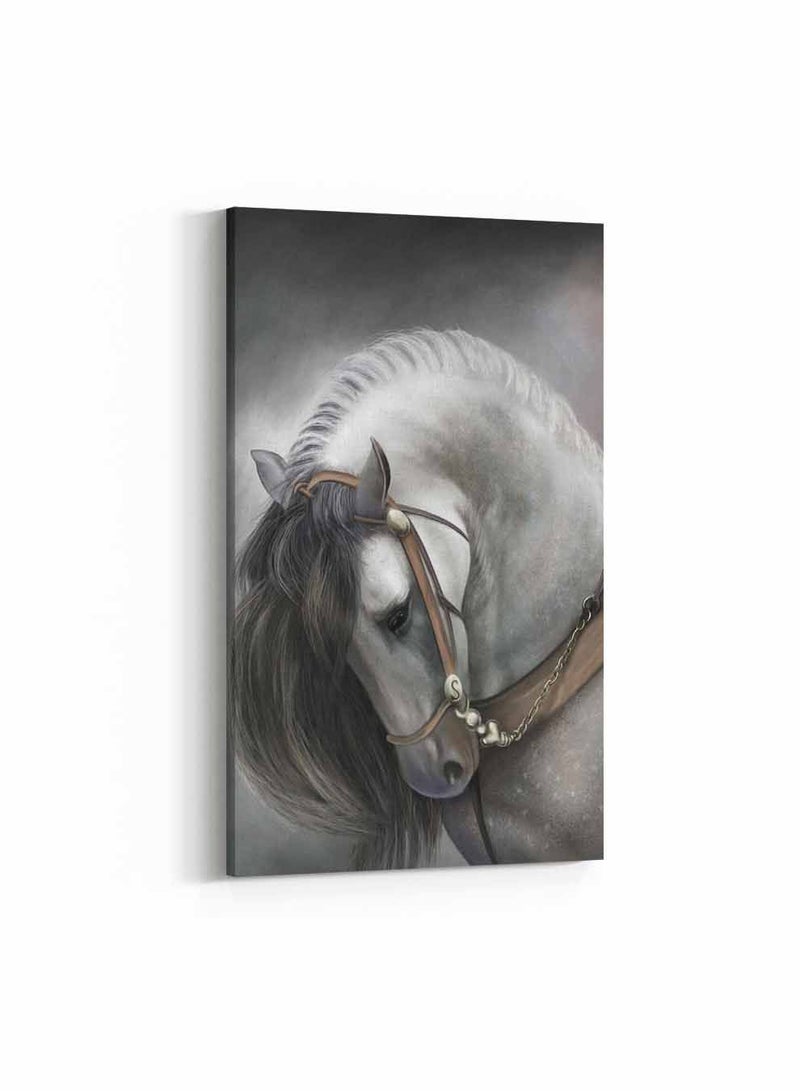 لوحة كانفاس على إطار خشبي، تصميم حصان مع عيون لامعة، للمنزل، غرفة المعيشة، المكتب، الديكور - Image 1