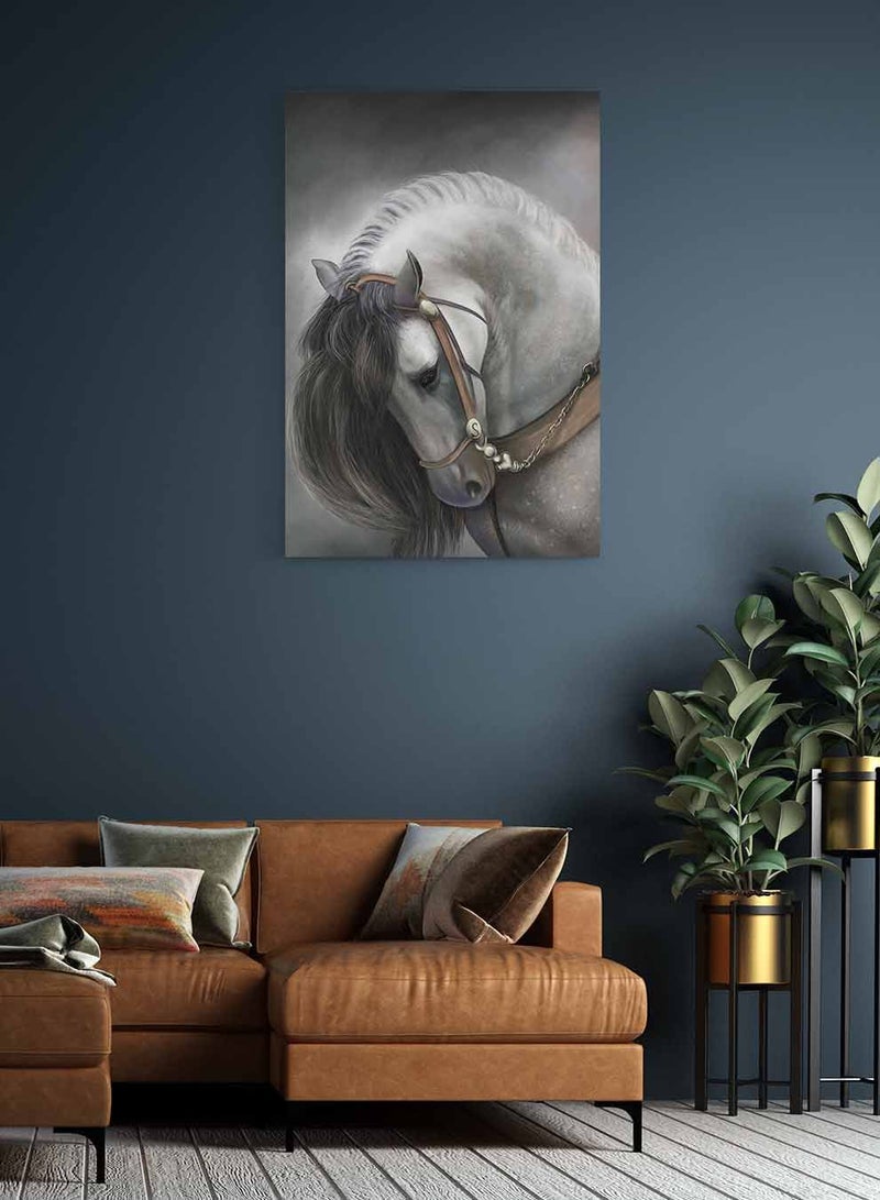 لوحة كانفاس على إطار خشبي، تصميم حصان مع عيون لامعة، للمنزل، غرفة المعيشة، المكتب، الديكور - Image 3