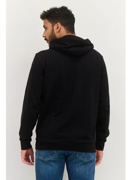 Gazzarrini Men Hooded Brand Logo Long Sleeves Sweatshirt, Black  - Image 3